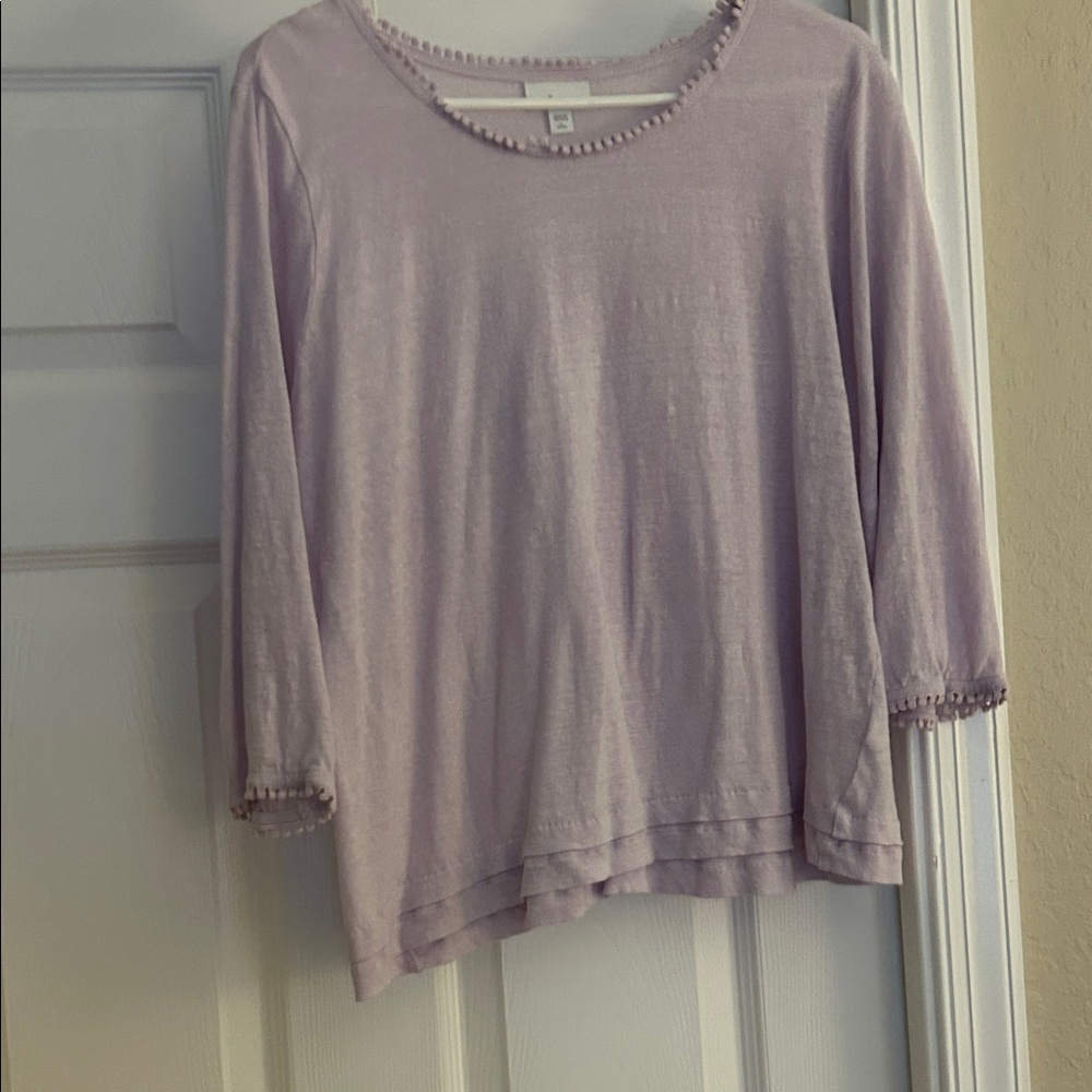 J. Jill Soft Lilac Long Sleeve Top